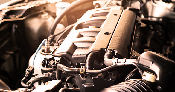 Primer plano de un motor.