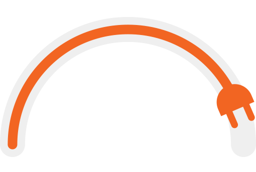 Arco cinzento com uma ficha laranja a preencher quase todo o arco.