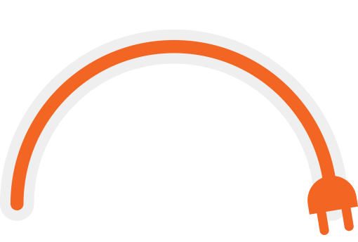 Arco cinzento com uma ficha laranja a preencher todo o arco.