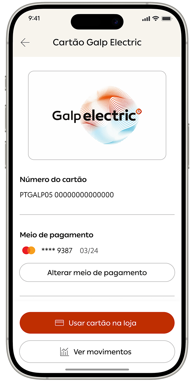 Ecrã de telemóvel com app Mundo Galp aberta na área 