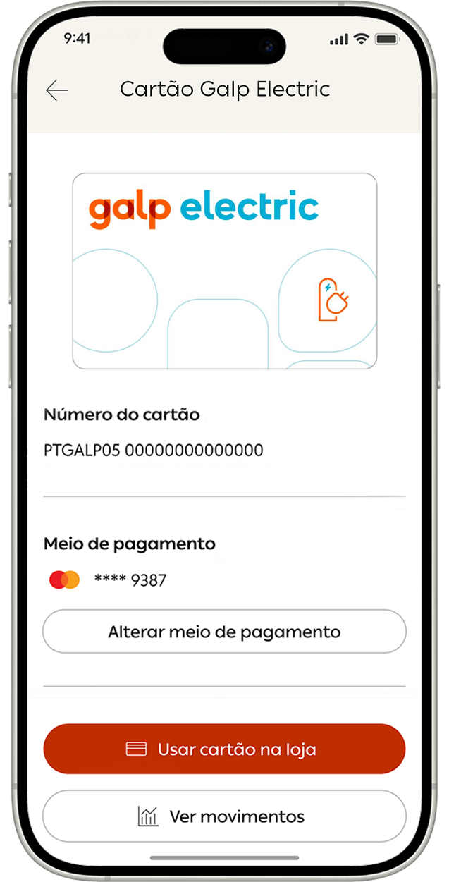Ecrã de telemóvel com app Mundo Galp aberta na área 
